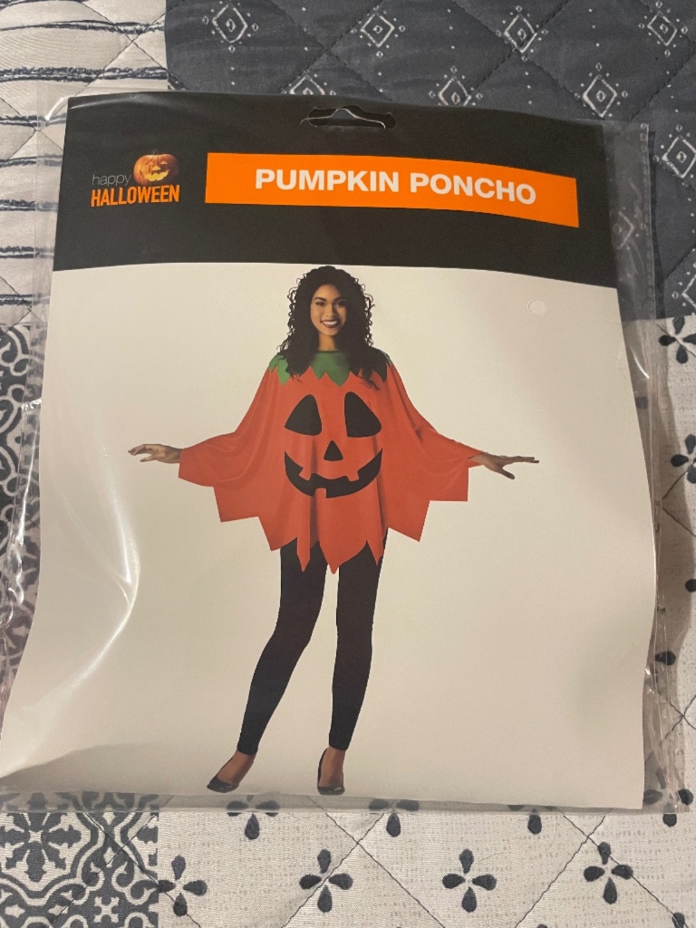 Halloween Pumpkin Poncho. One size fits most. NIB